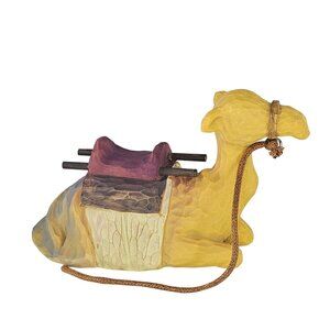 Camel Figurine With Saddle & Rope Halter Resin Nativity Animal Christmas